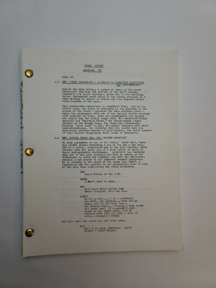 RAINBOW JERSEY / 1990's Unproduced Movie Script Screenplay