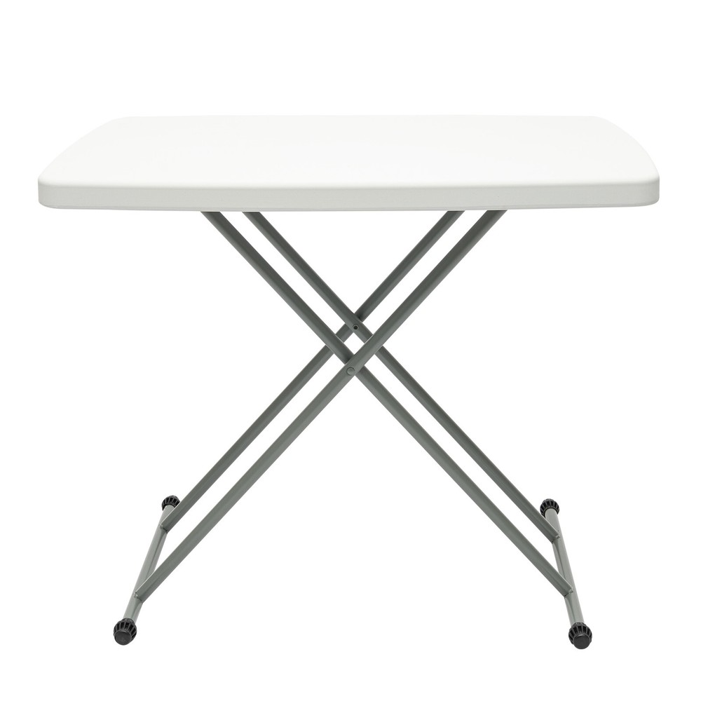 20x30" White Folding Table Portable and Adjustable Small Table