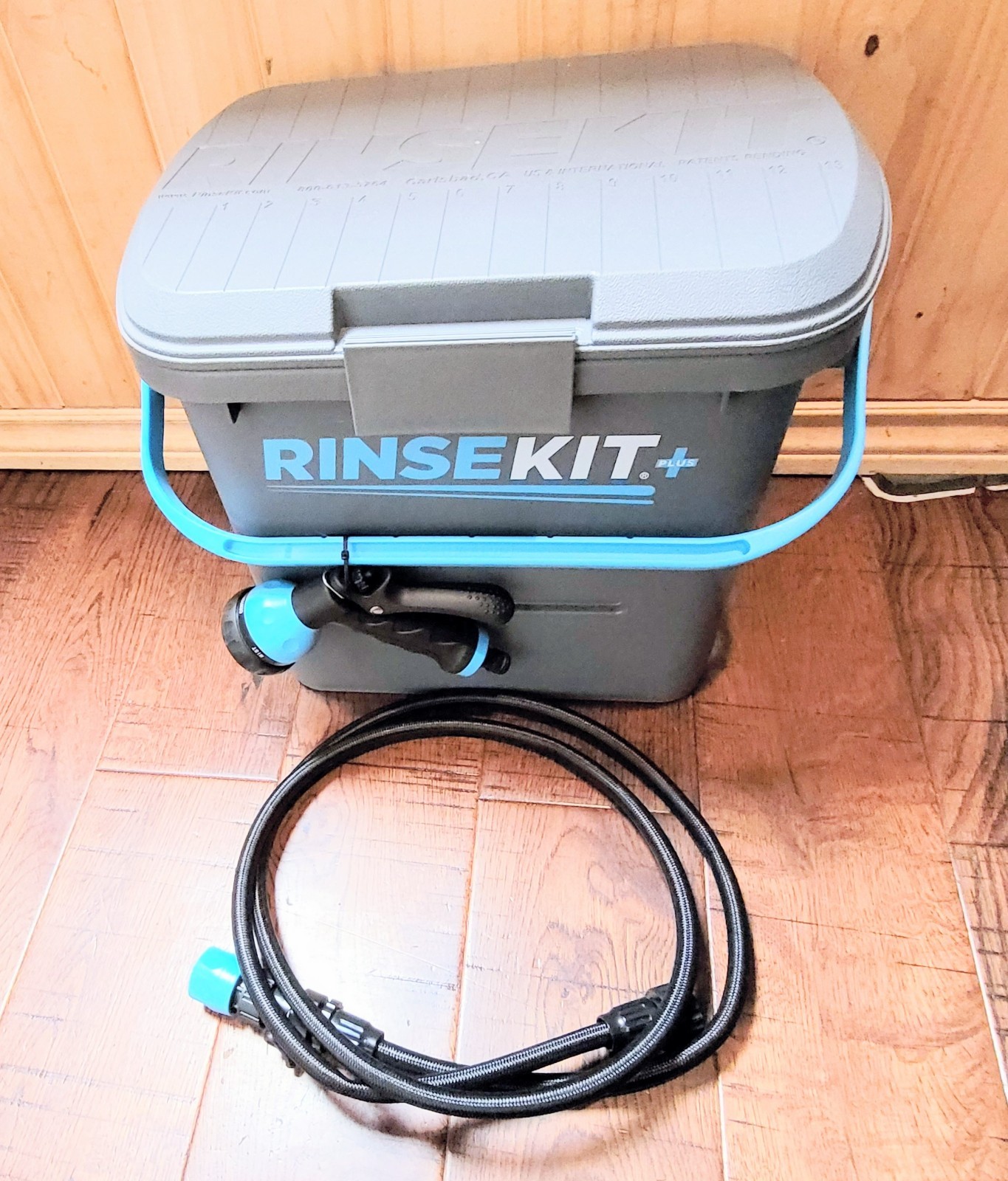 Rinsekit Plus Pressurized 2 Gallon Outdoor Portable Shower Beach RV Camping