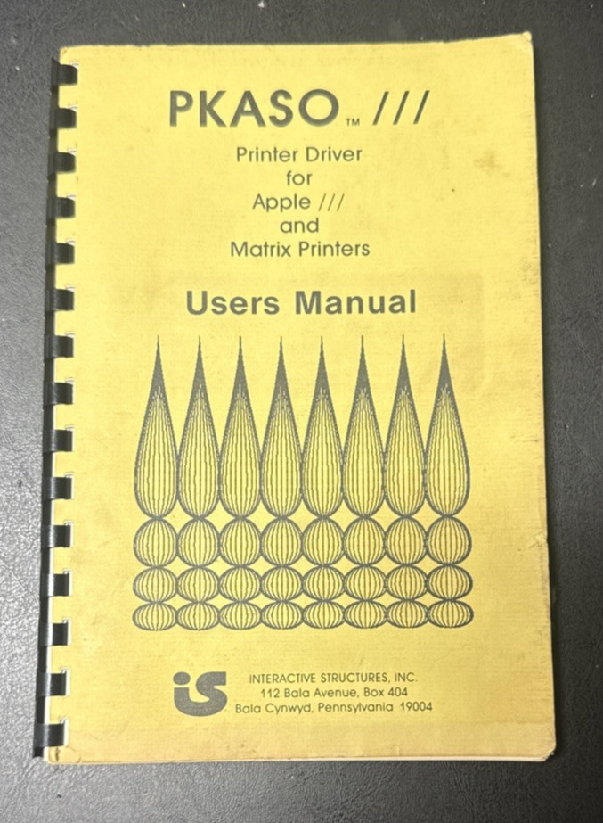 Vintage 1982 PKASO NE12 Printer Interface for Apple and NEC Users Manual