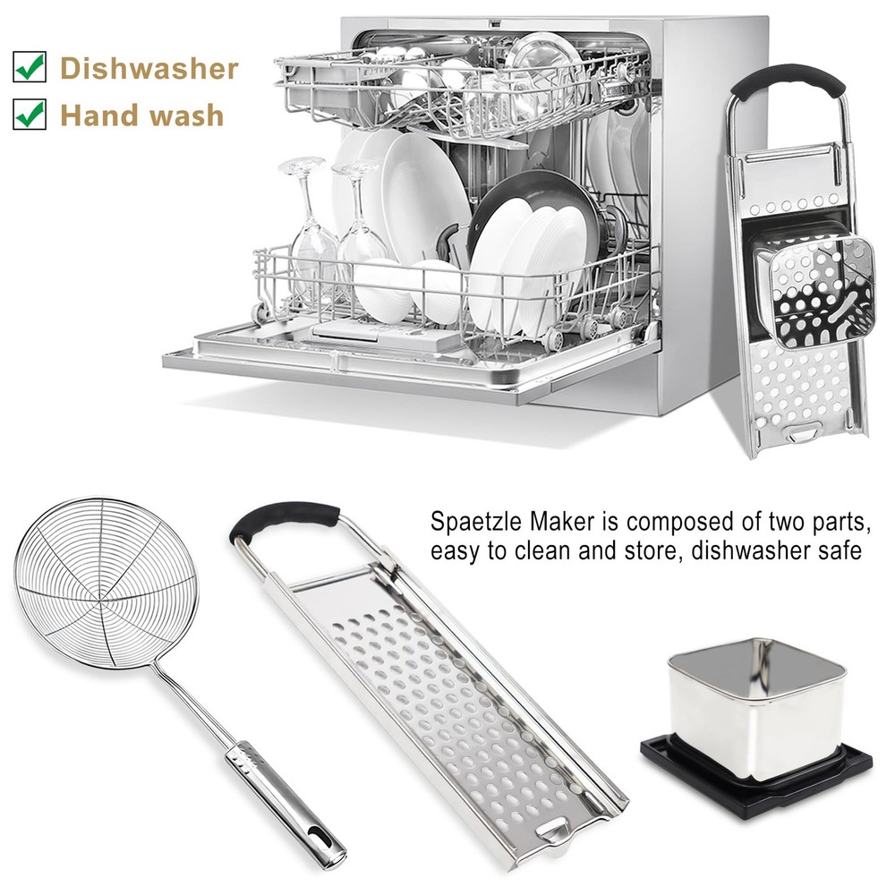 2 Pack Spaetzle Maker Set Stainless Steel German Egg Noodle Maker Strainer