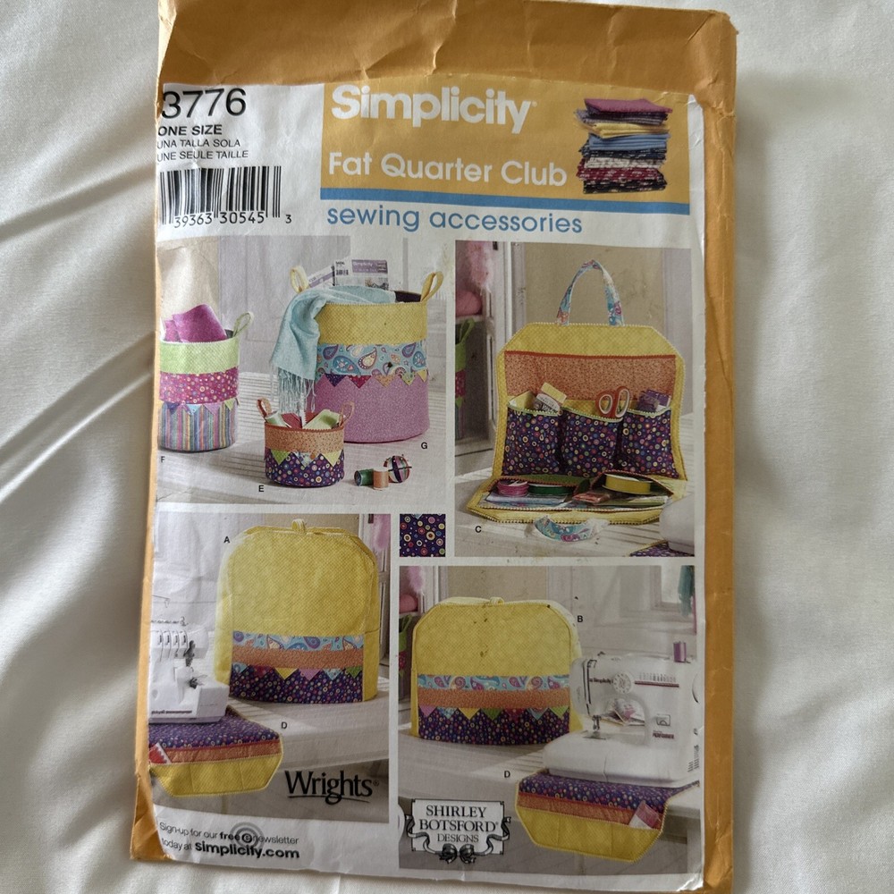 Simplicity Fat Quarter Club Pattern 3776 Sewing Accessories CUT