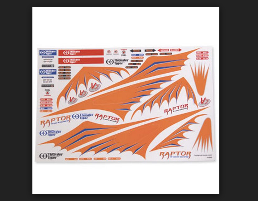 DECAL , R30V2 PV0366 THUNDER TIGER