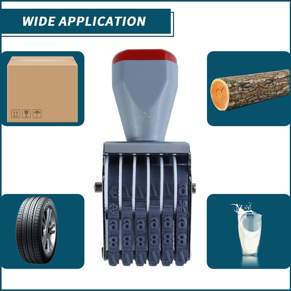 6 Digit Number Roller Stamp Changeable Date Price