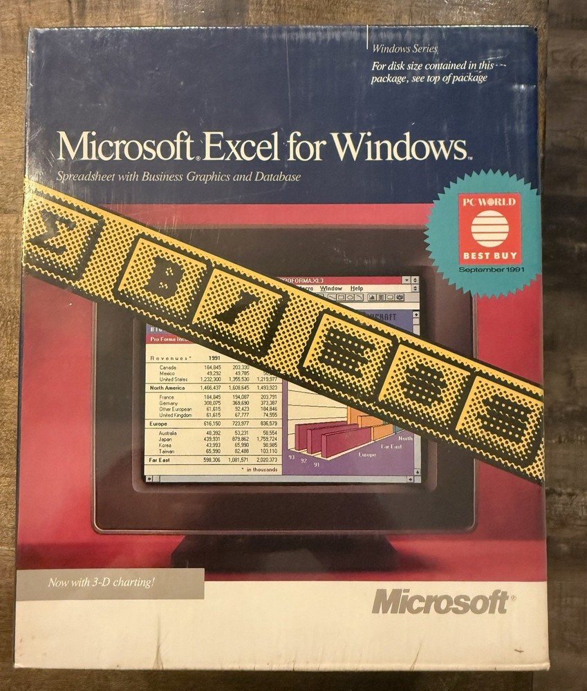 NEW & SEALED Microsoft Excell for Windows (3.5 & 5.25 disks)