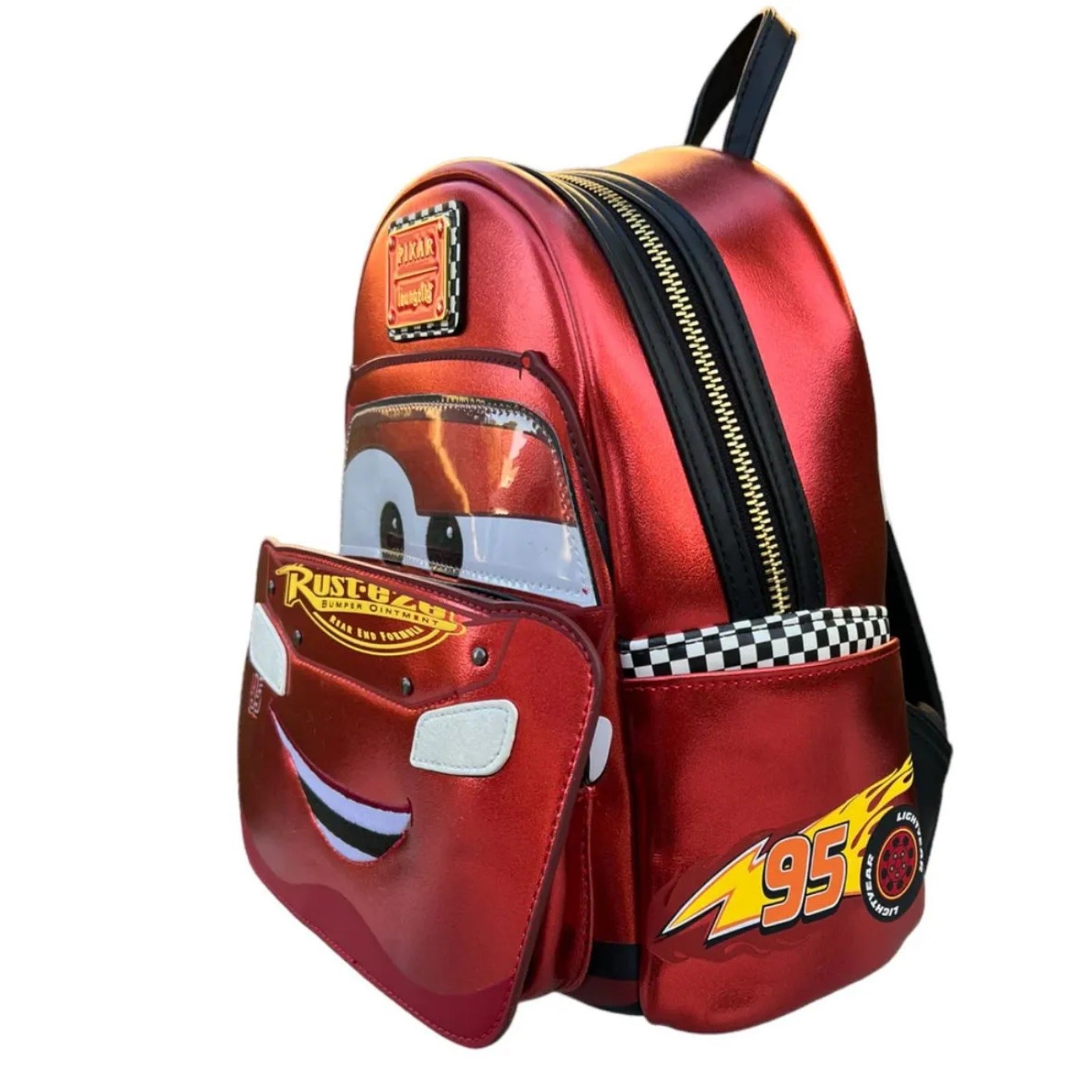 PIXAR CARS METALLIC LIGHTNING MCQUEEN COSPLAY MINI BACKPACK NWT