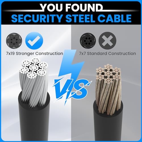 4-Pack Heavy Duty Loop End Cable Braided 12 inch length 4-pack standard loop