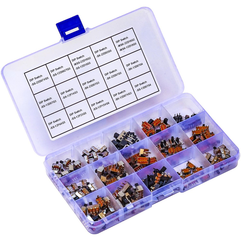 Slide Switch Assorted Kit Mini Micro PCB Panel Slide Switch 2Pin 3Pin 4Pin ON...