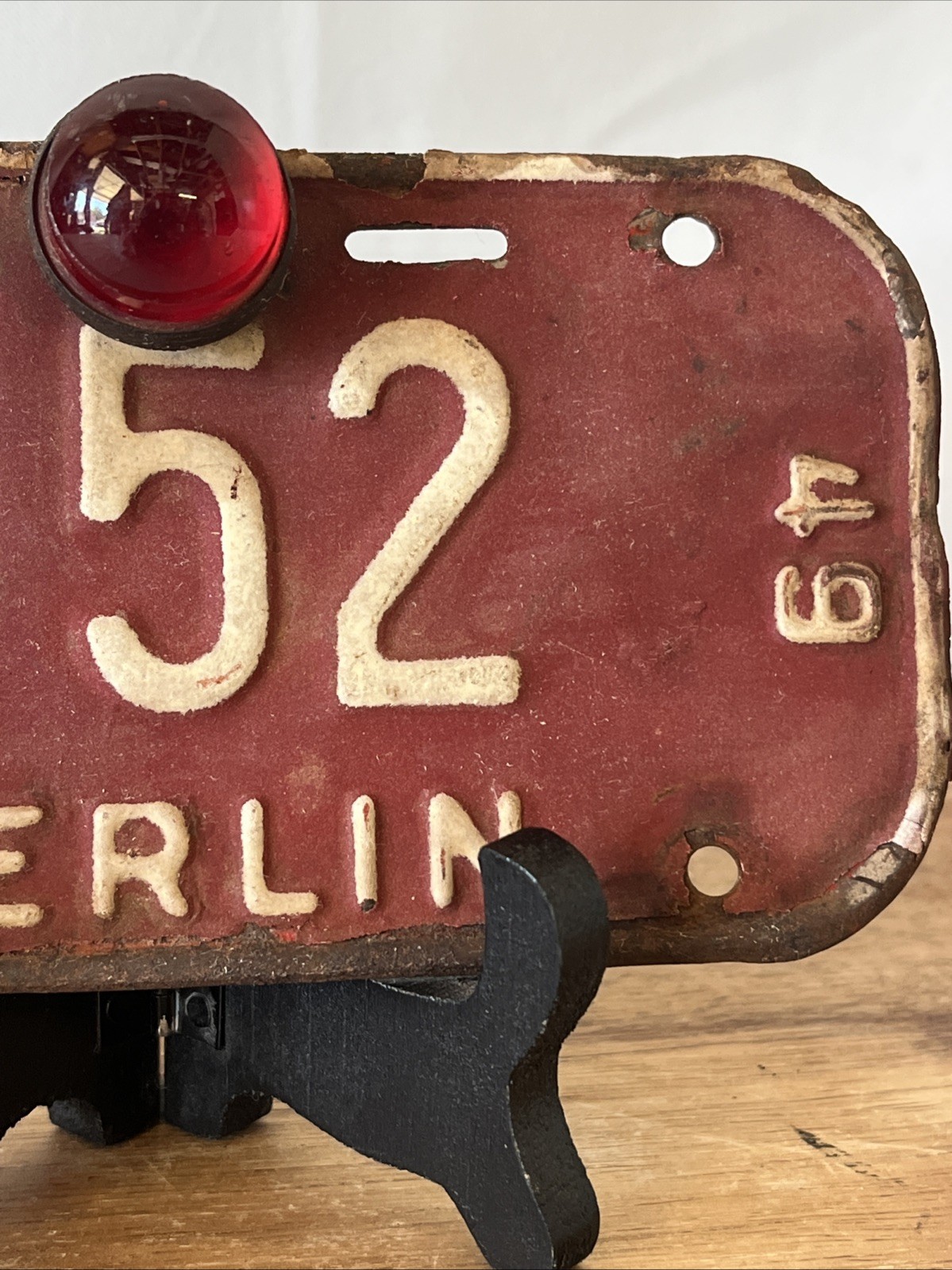 Vintage 1948-1949 BICYCLE TAG License Plate Berlin, Wisconsin