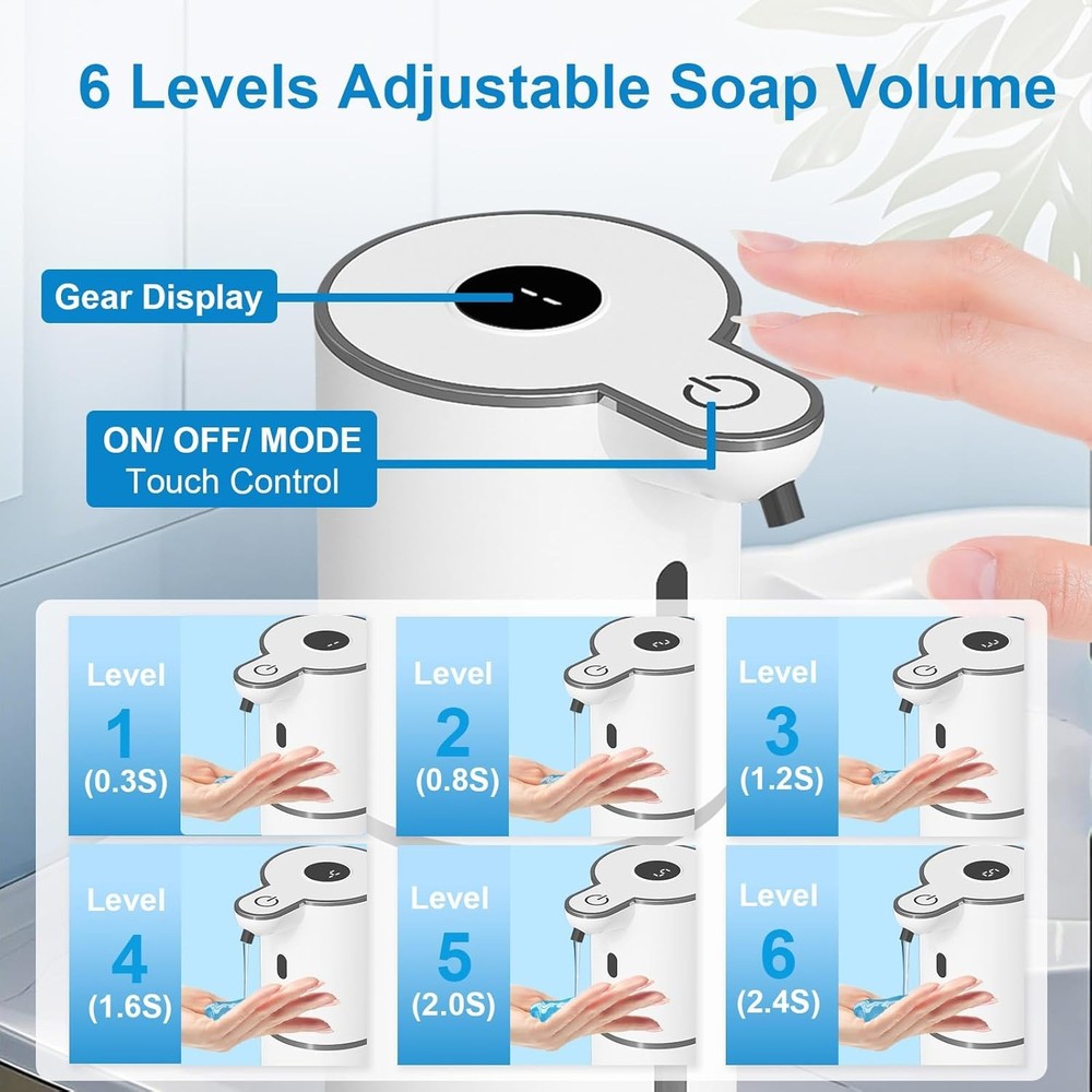 Automatic Liquid Soap Dispenser Touchless, USB Rechargeable Smart Soap Dispenser