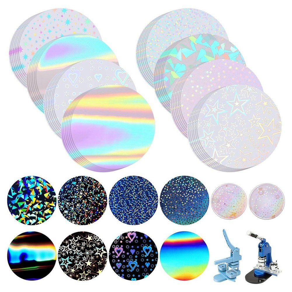 Pin Maker Machine Kit Laminate Sheets Button Glittering Film V6A23991