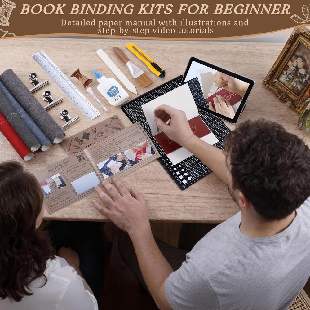 145Pcs Book Binding Kits for Beginners, Book Making Kit Bookbinding Supplies ...