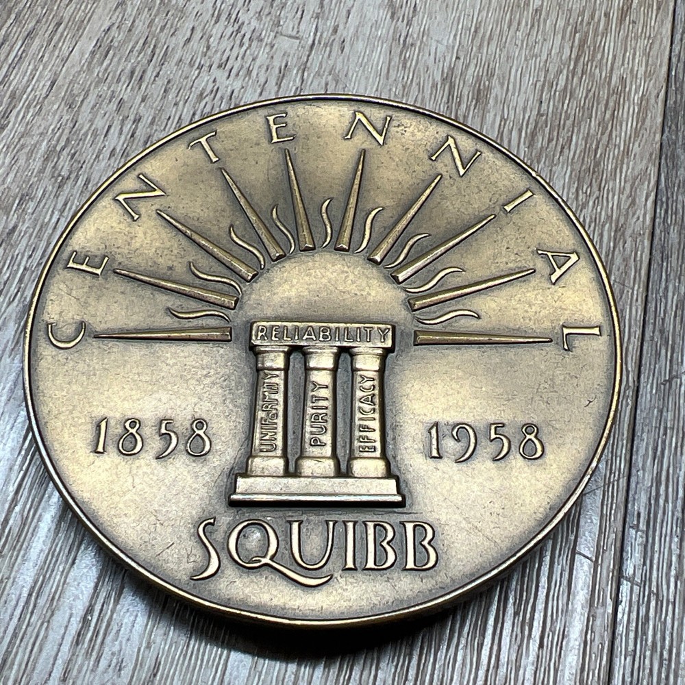 1858 - 1958 SQUIBB Centennial Bronze Coin By Medallic Art Co.