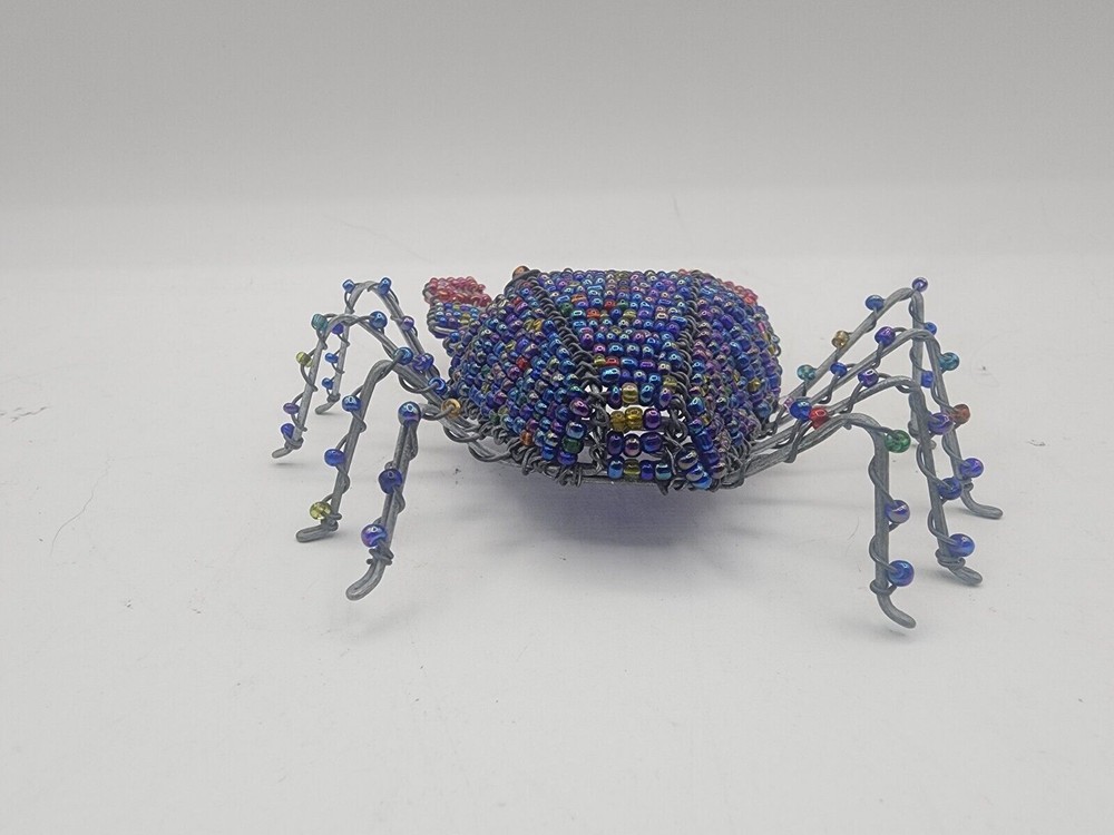 Handmade Wire and Beaded crab Figurine Decor