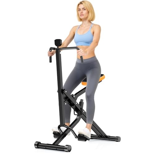 Squat Rowing Machine for Home Gym, Compact Foldable Squat Exercise Black