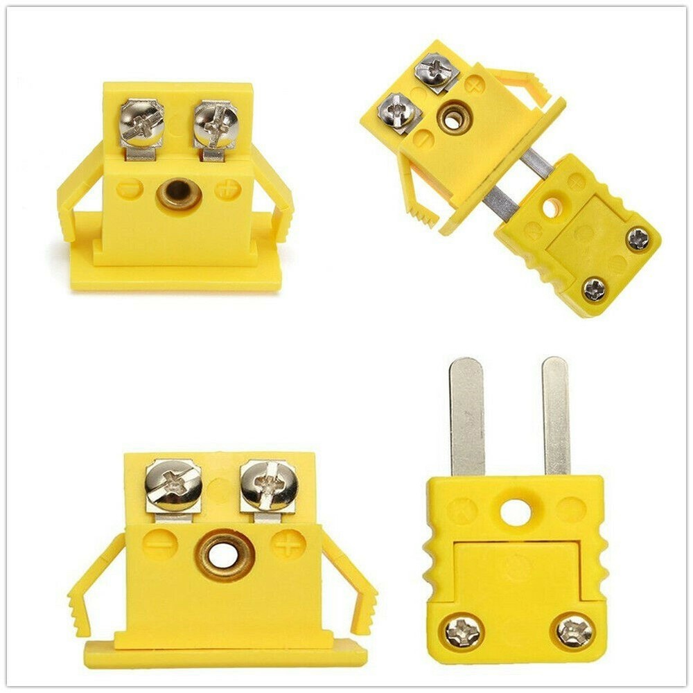 K Type Thermocouple Miniature Socket Yellow 1 Set Panel Mount Portable