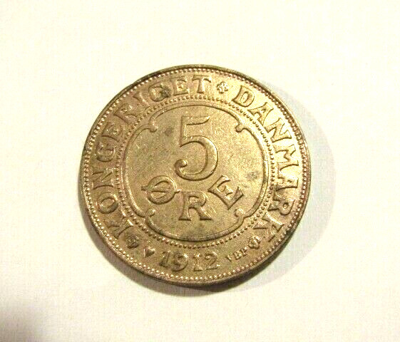 Denmark 1912 5 Ore Bronze Coin