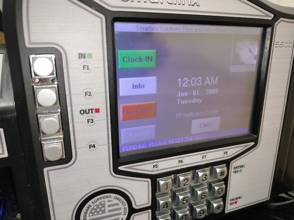 SmartLinx PL-5522SP Calculating Time Clock