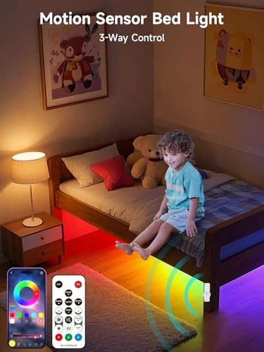 Motion Activated LED Light Strip Motion Sensor LED Light 16.4FT Multicolor