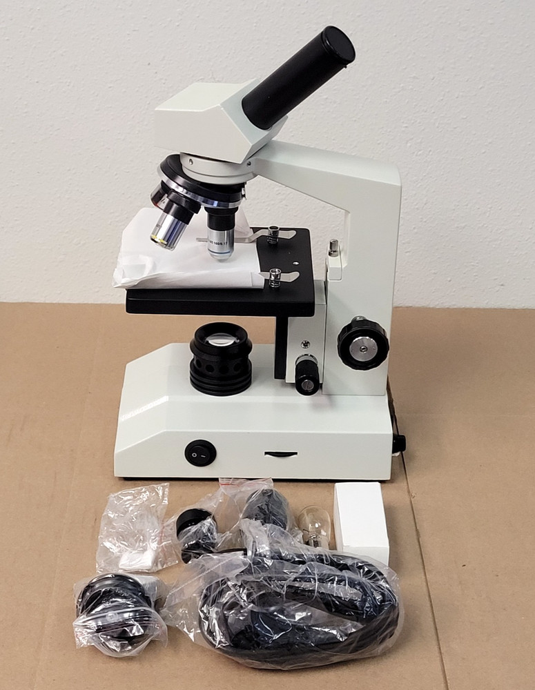 MONOCULAR MICROSCOPE WITH 3 OBJECTIVES 4X 10X 40X
