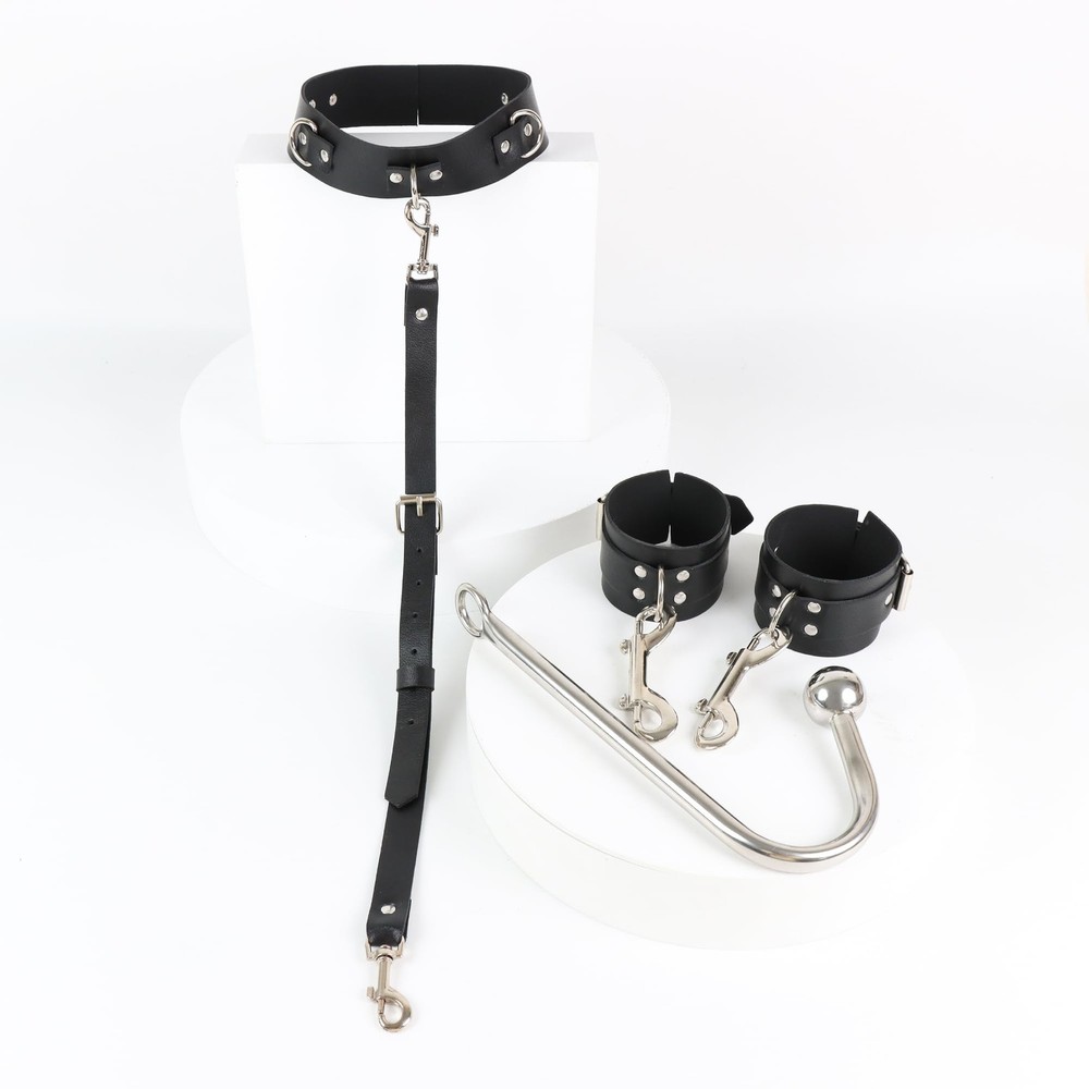 Complete BDSM Starter Kit with Anal Hook, Adjustable Neck Wrist Restraints & ...