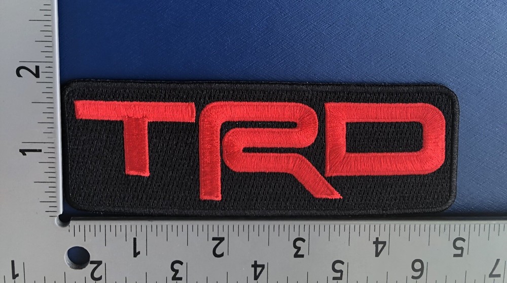 Set Of Two (2) TRD Toyota Racing Development Iron On Patch. 5”x1.75” Solid Red