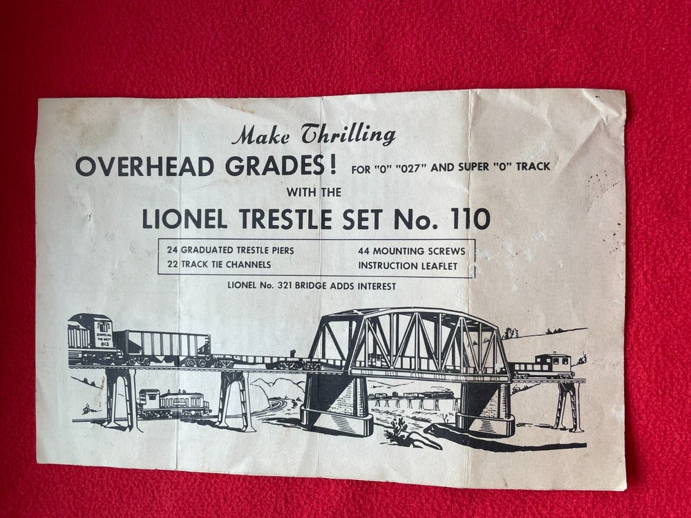 C7 LIONEL POSTWAR 2365 GP7 C&O OPERATING INSTRUCTIONS 1962