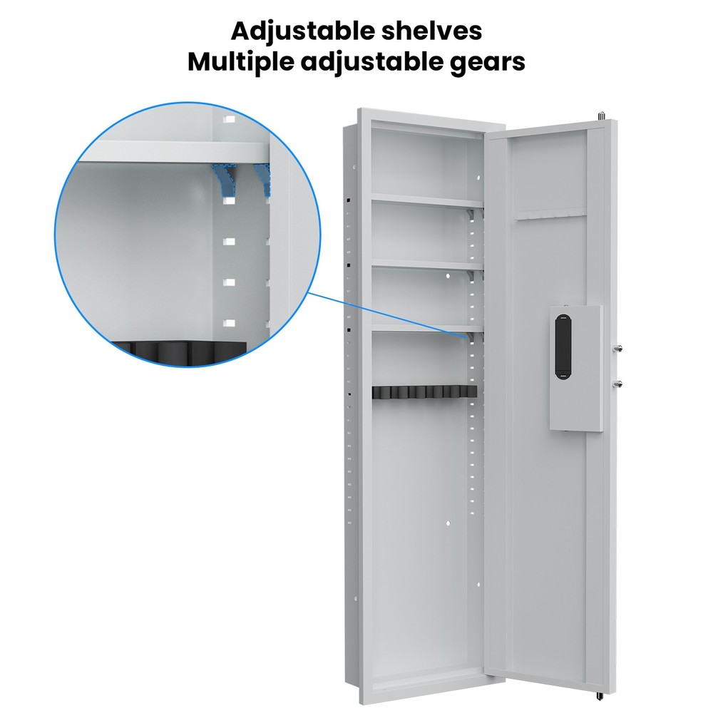 53inch Tall Wall Safe Between Stud Hidden in Wall Gun Safe with Adjustable Shelf