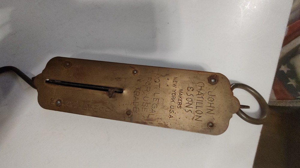 Antique Brass Hang Scale Weight Scale