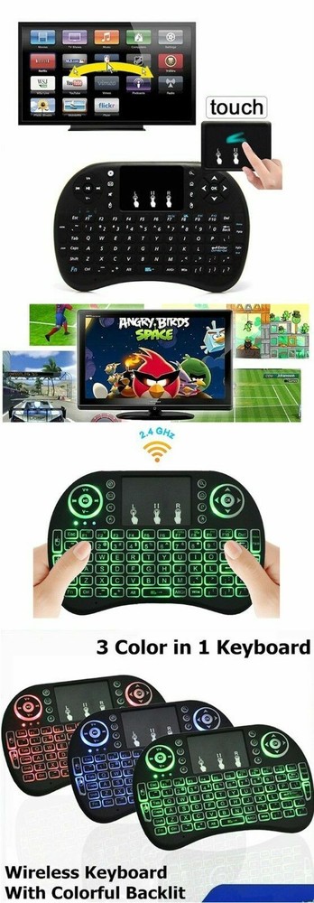 Rii i8+Backlit Mini Wireless Touch Keyboard, Backlit, Touchpad Mouse Combo.