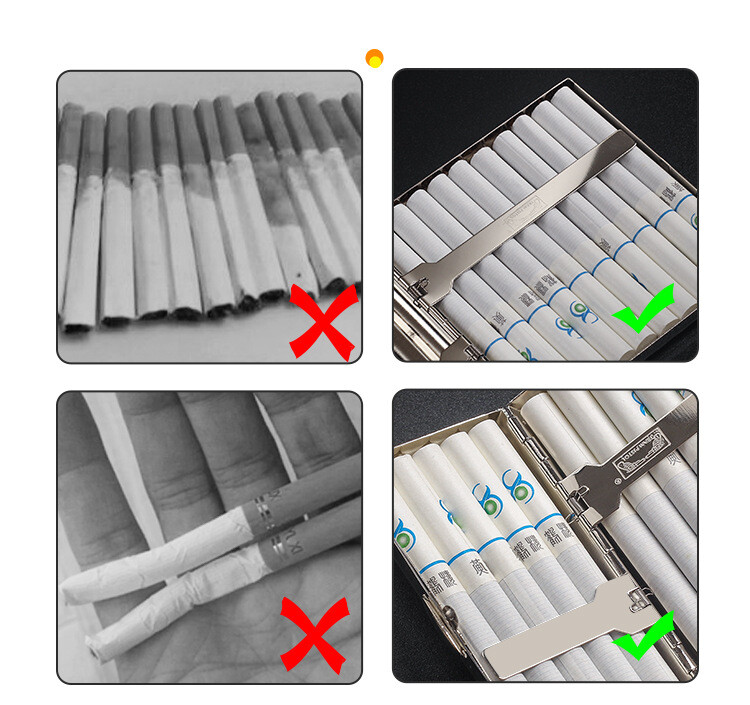 2Pcs Wavy Cigarette Case Moisture-proof Portable Cigarette Case For 10 Cigarette