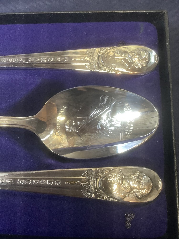 Wm Rogers MFG. Co. IS Silverplate President Spoons, Adams, Jefferson, Washington