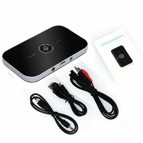 2Pcs Bluetooth Transmitter & Receiver Wireless Adapter For Home stereos/speakers