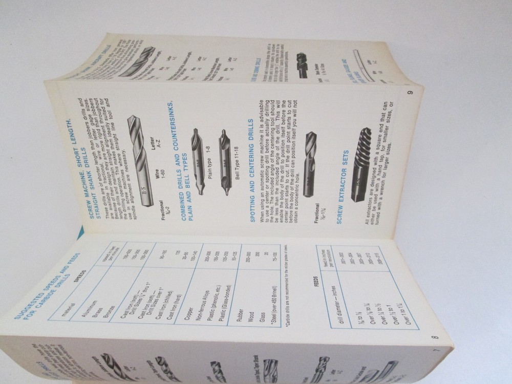 Twist Drill Selection Guide Brown And Sharp Foldout Vintage Good Reference Chart