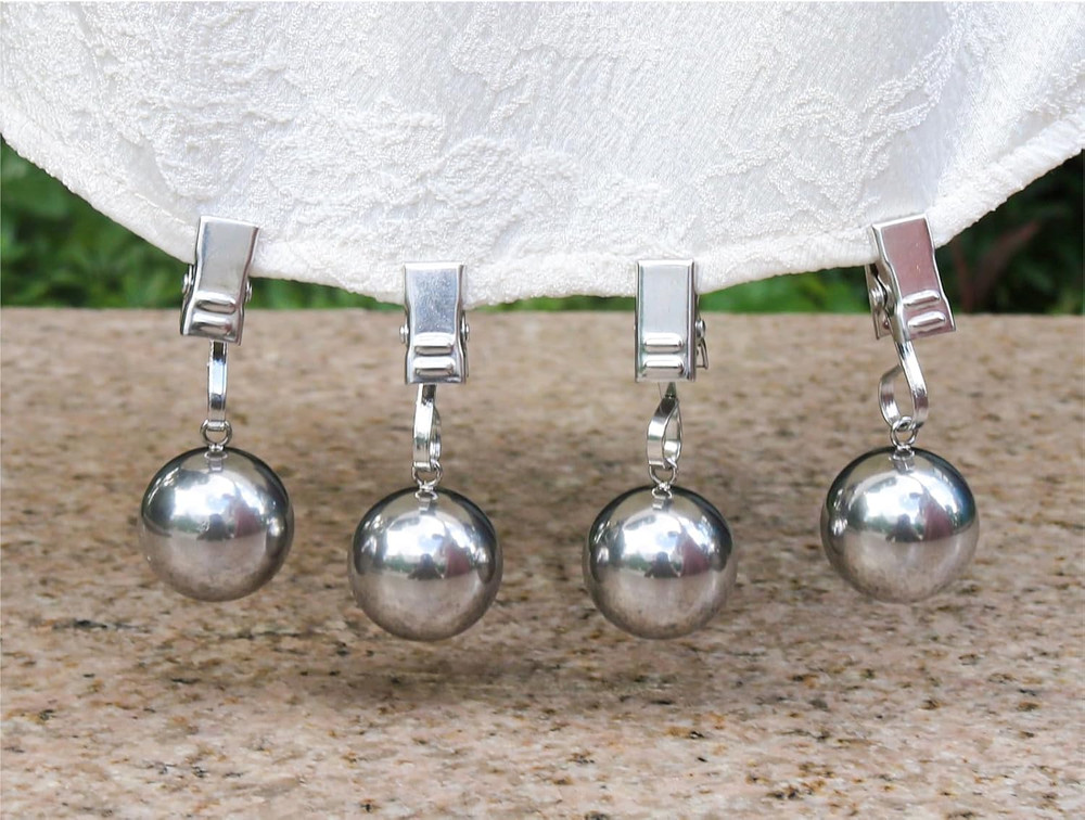 4 Pack Heavy Duty Tablecloth Weights, Rust Proof Stainless Steel Balls