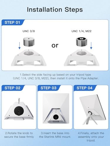 Universal Tripod Adapter Compatible with Starlink Mini New & Old Pipe
