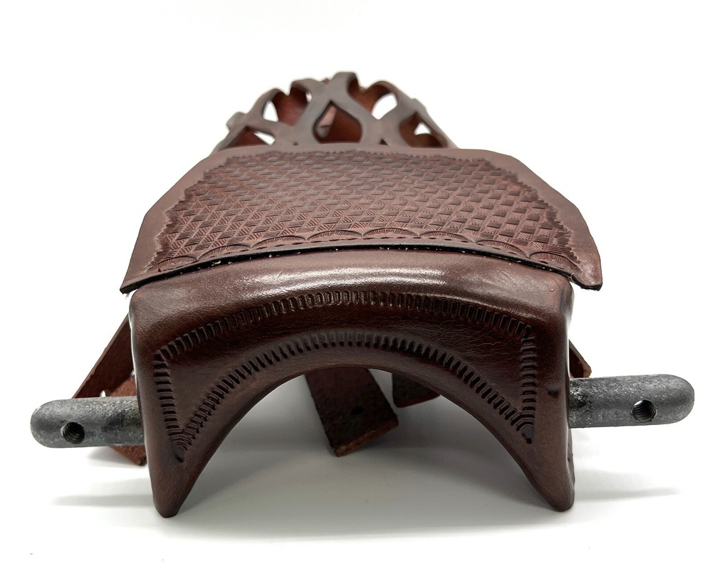 6pcs BROWN Genuine Leather Pool Table Pockets Mosaic Pattern