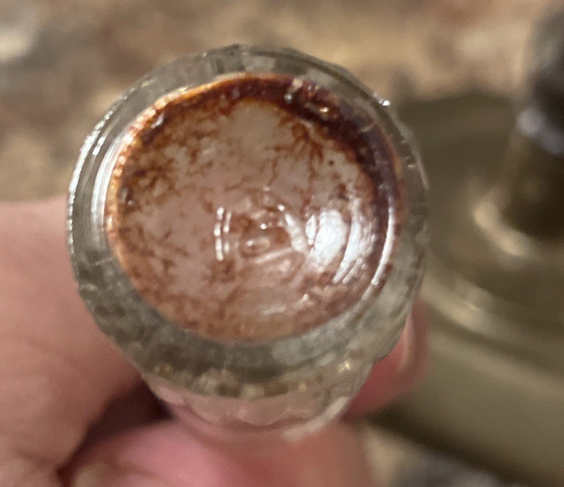 Vintage Miniature 3" Glass Orange Crush Bottle With Bottle Cap.