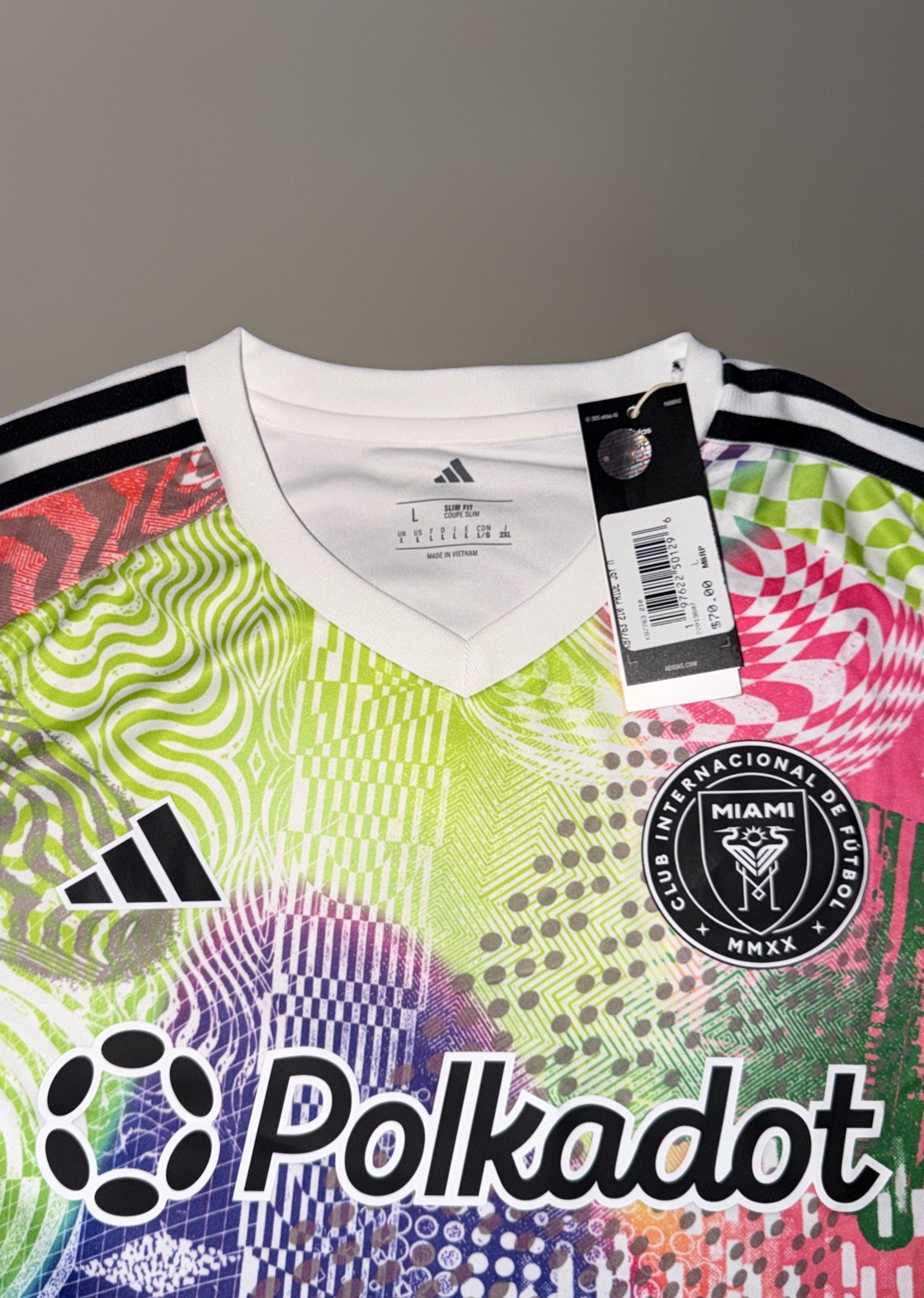 Adidas Inter Miami x Jeremy Scott Jersey NWT Men’s Size Large Polkadot Slim Fit