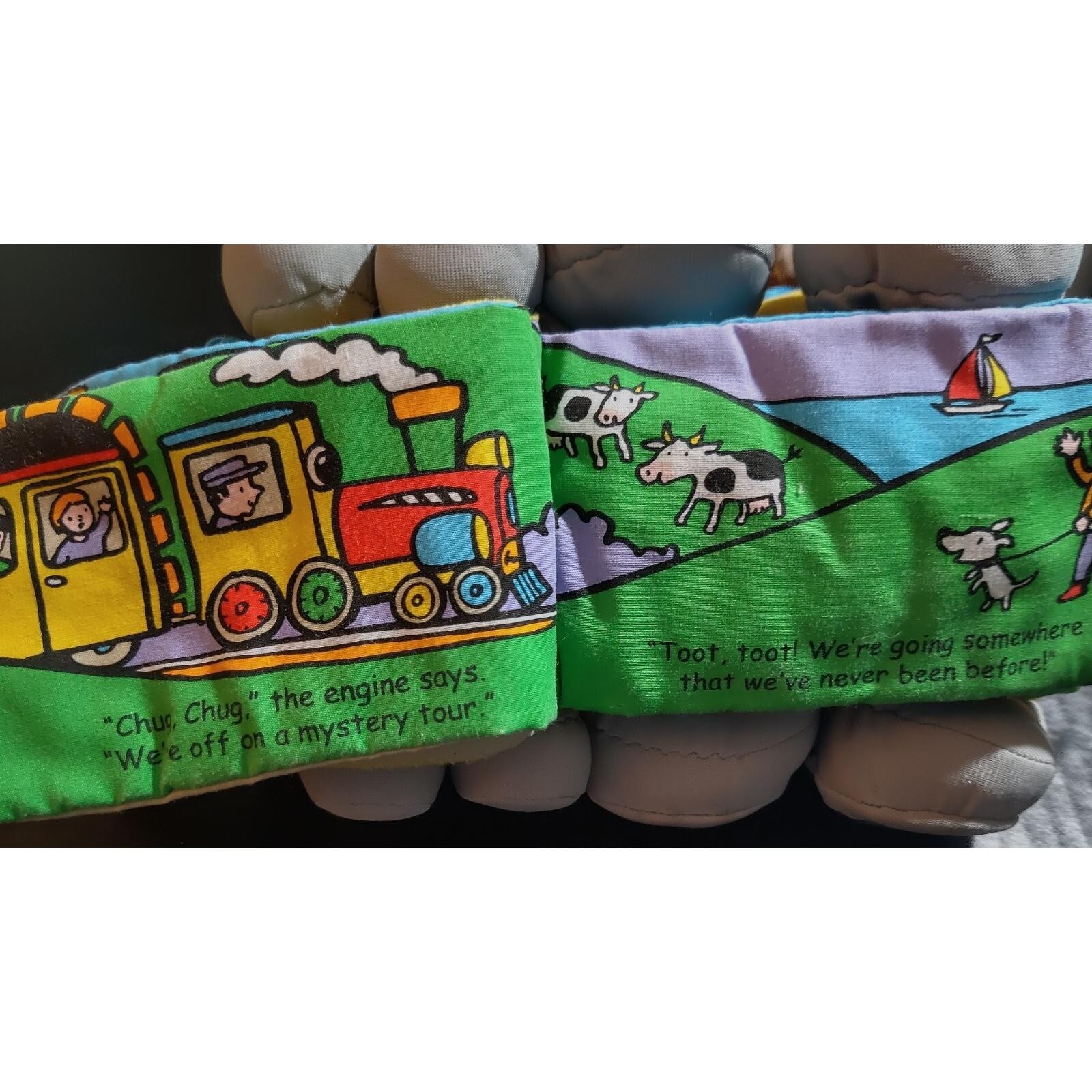 Soft Play Train Book All Aboard Train Rattle Plush Soft Cloth Toy Stuffed 9"