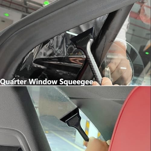 Window Tint Tools with Mini Quarter Window Squeegee,Small Rubber Squeegee,