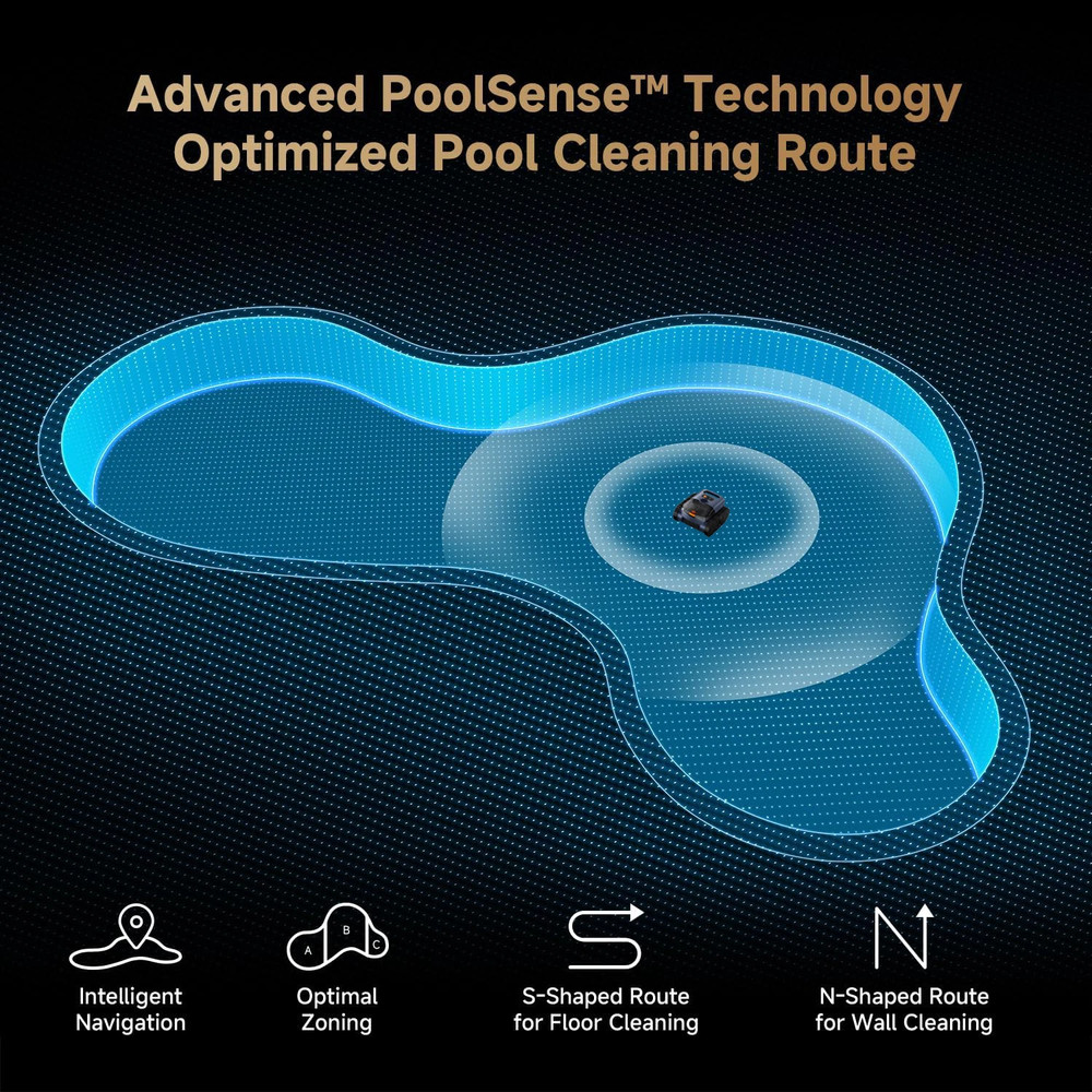 Robotic Pool Vacuum Cordless Pool Cleaner Robot Smart Navigation 4800GPH Suction
