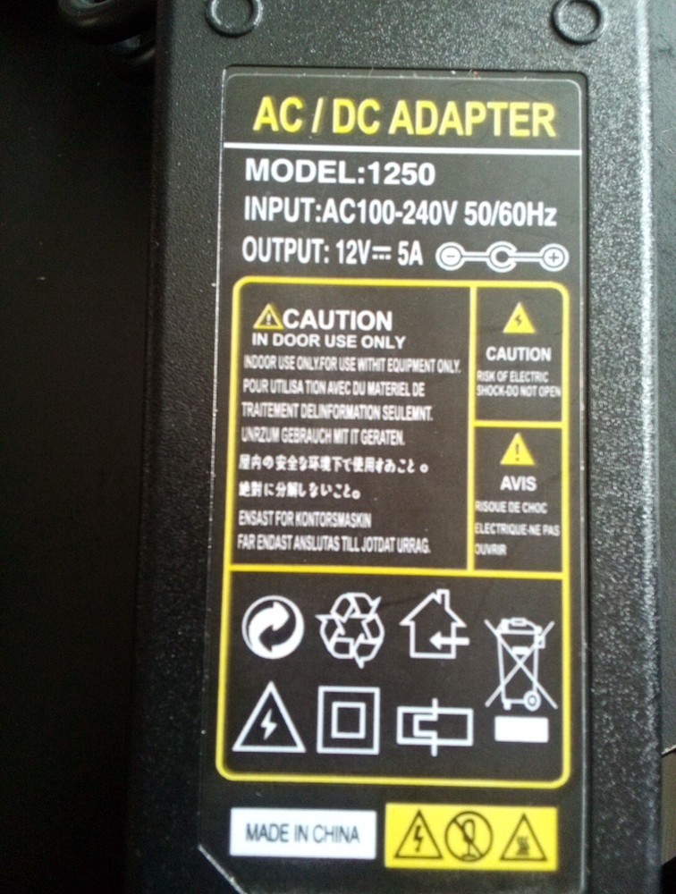 12V Adapter Power Supply Cord For CCTV Security Camera System