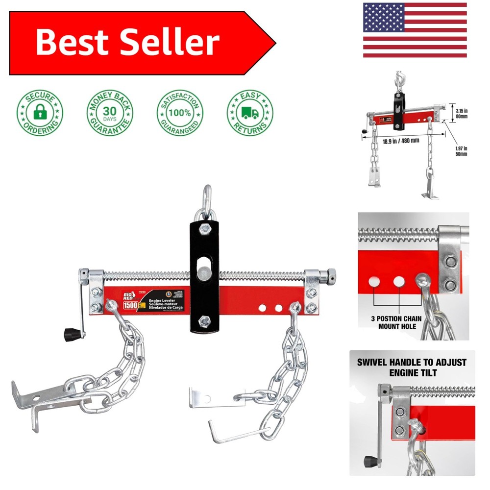 Adjustable 3 Position Engine Leveler - 1,500 lb Capacity, Ideal For Garage Use