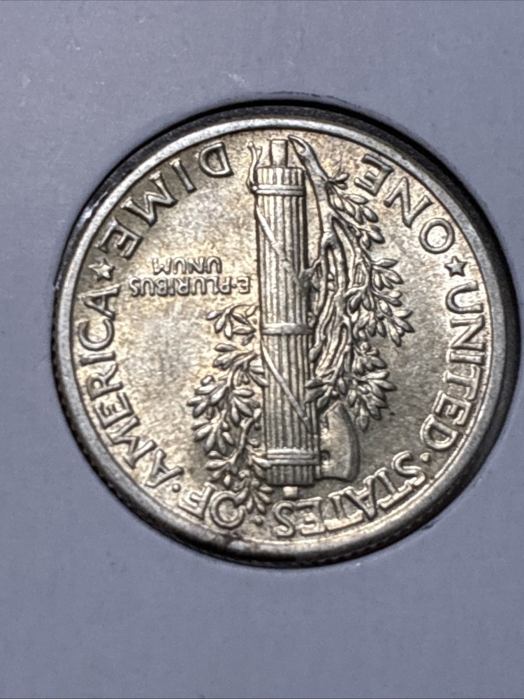1935 Mercury Dime Stuck Through Errors, “5” 1935, Double Die Reverse 💎