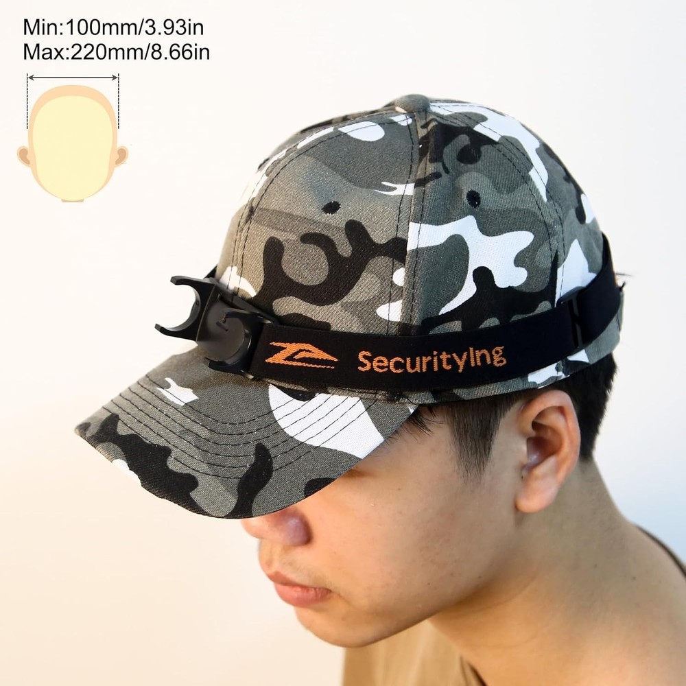 Flexible Headlamp Strap with Bracket for Enhanced Night Visibility - Black