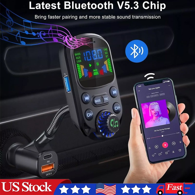 FM transmitter Car Bluetooth radio MP3 wireless adapter hands-free 3port charger
