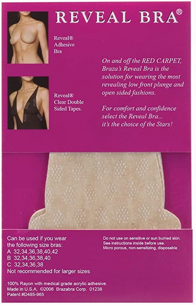 Braza Reveal - Self Adhesive Disposable Backless Strapless Bra - One Size