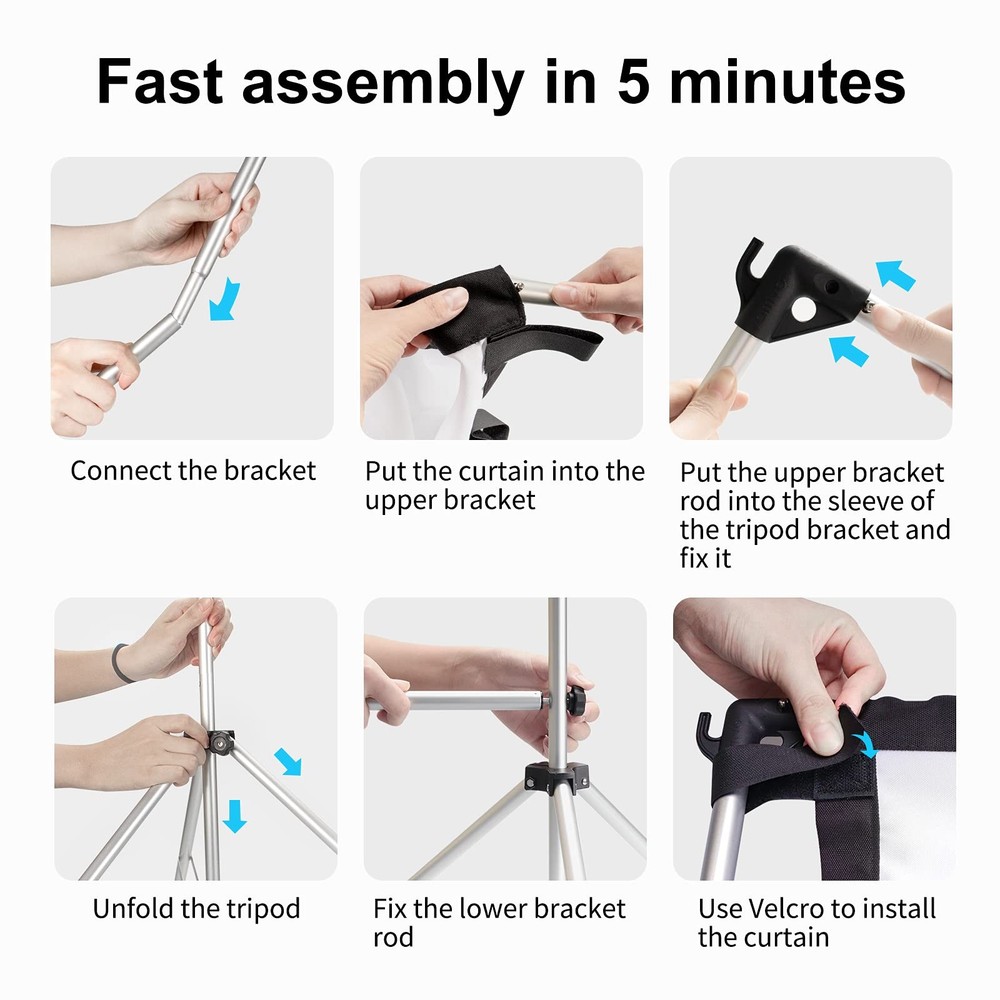 Projector Screen with Stand, 100 inch Portable Foldable Projection Screen wit...