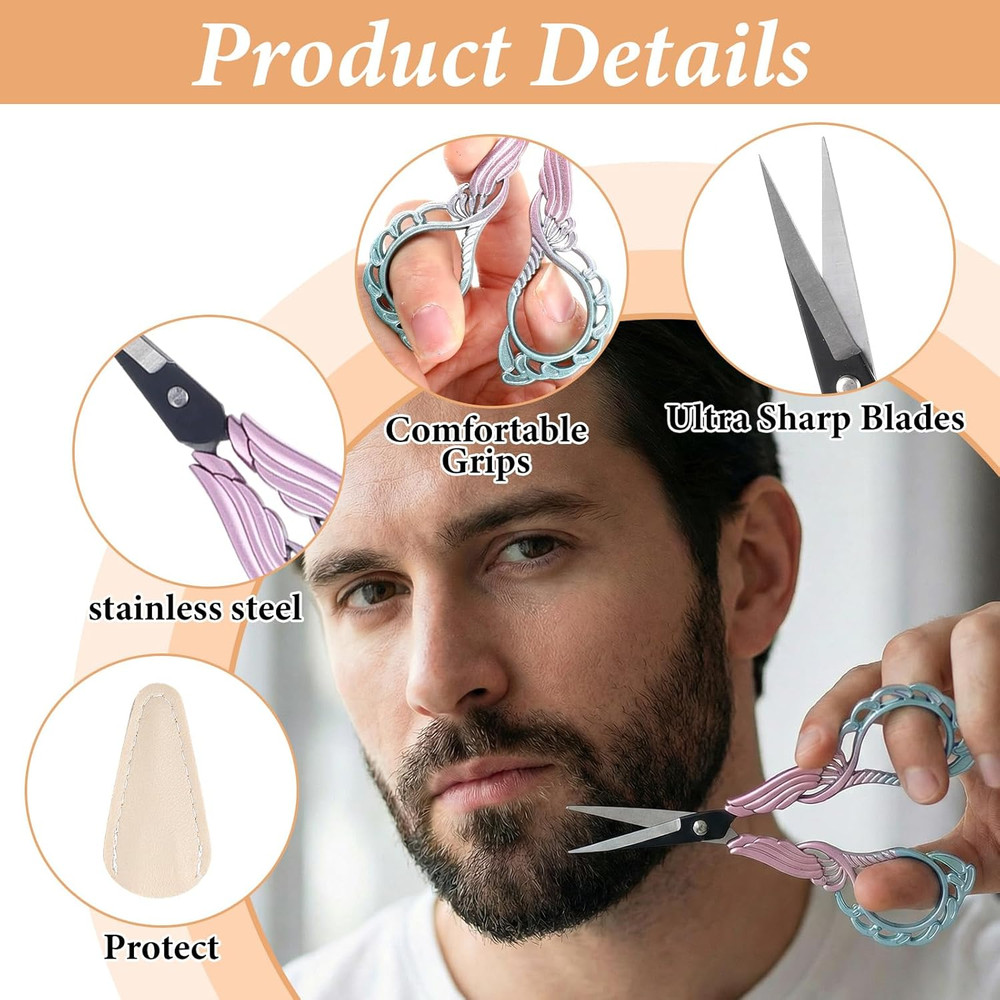 2PCS Sewing Embroidery Scissors, 4.5Inch Small Sewing Crafting Scissors Sharp